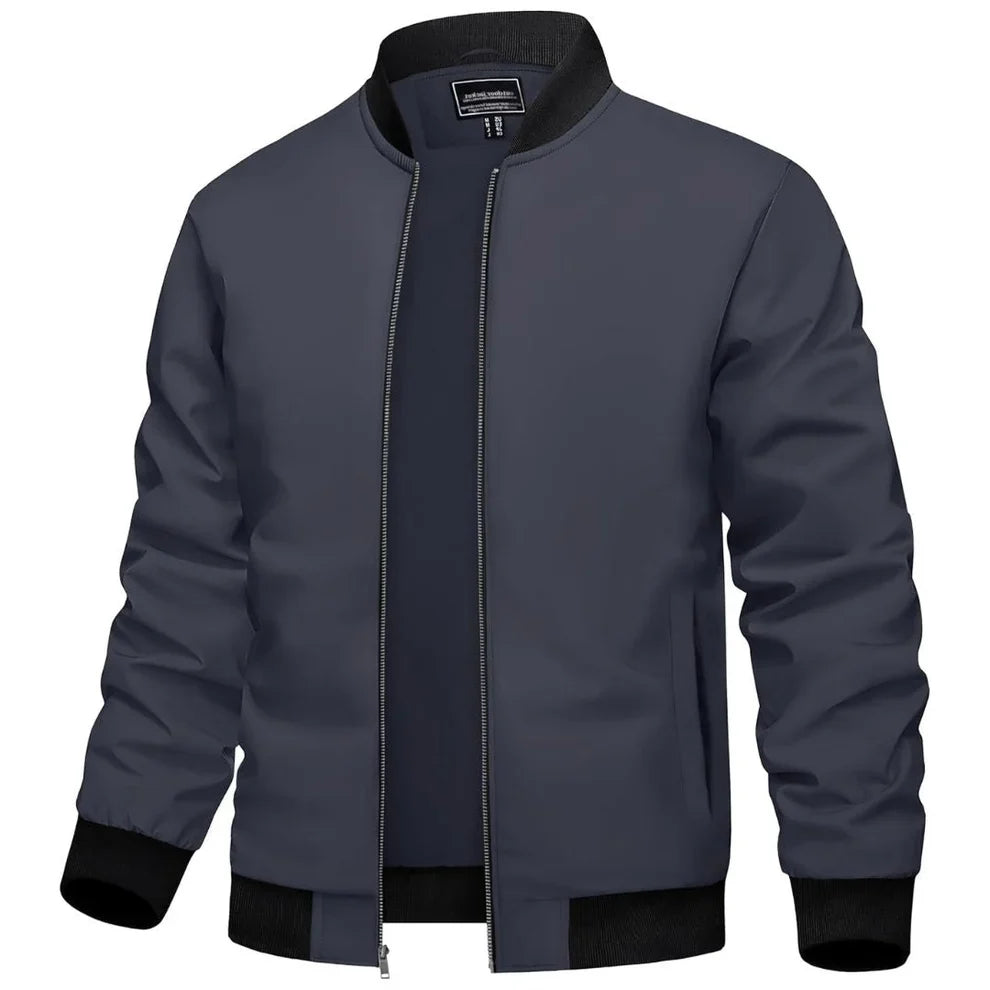 Men's Casual Lightweight Bomber Jacket - Slim Fit Coat