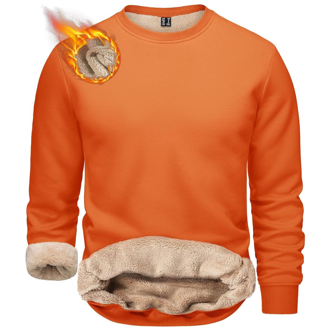 Men's Sherpa Lined Sweatshirt Warm Heavyweight Fleece Pullover