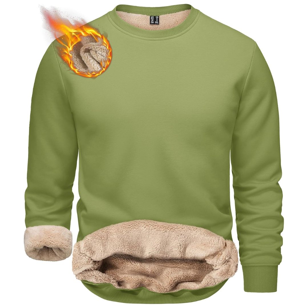 Men's Sherpa Lined Sweatshirt Warm Heavyweight Fleece Pullover