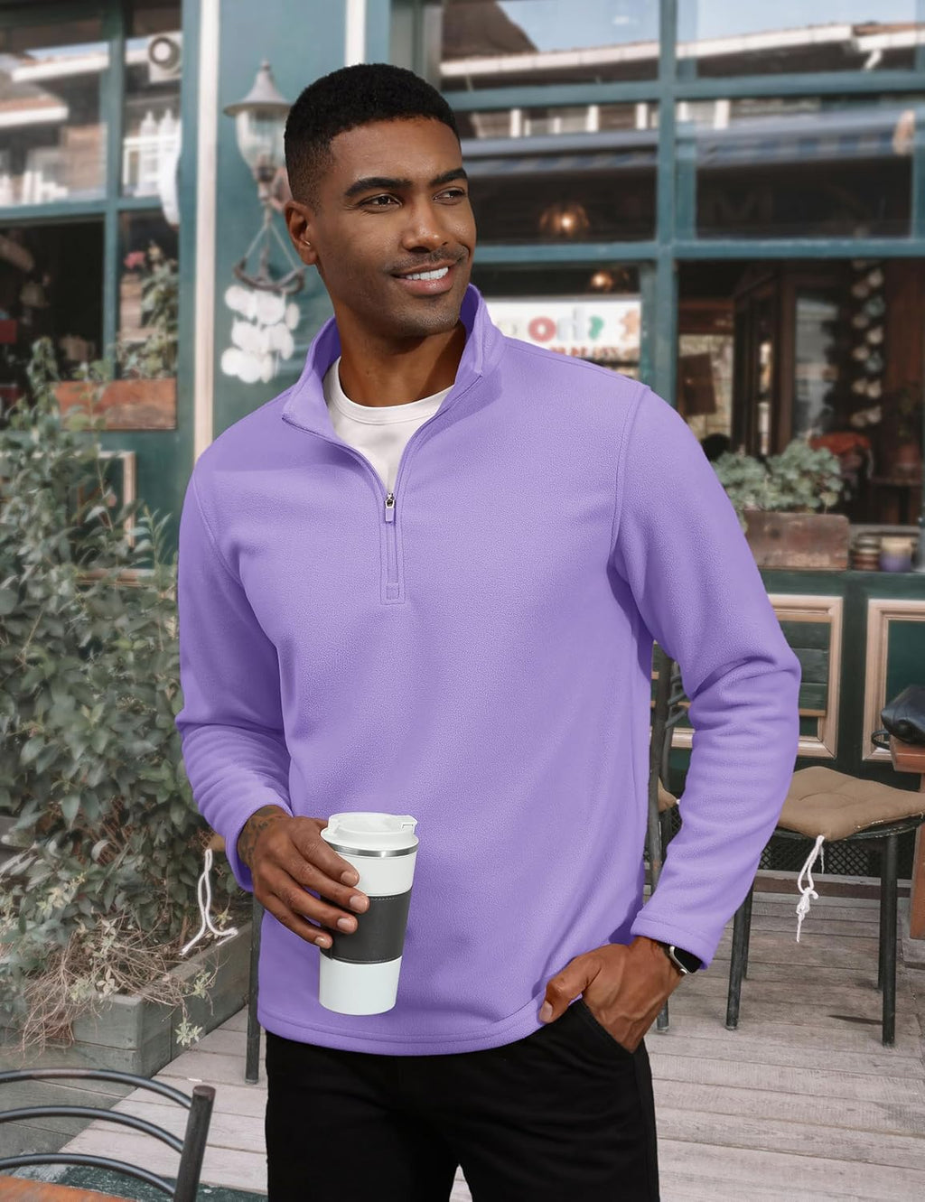 Men's Pullover Workout Fleece 1/4 Zip Uncw Vintage Sweatshirts