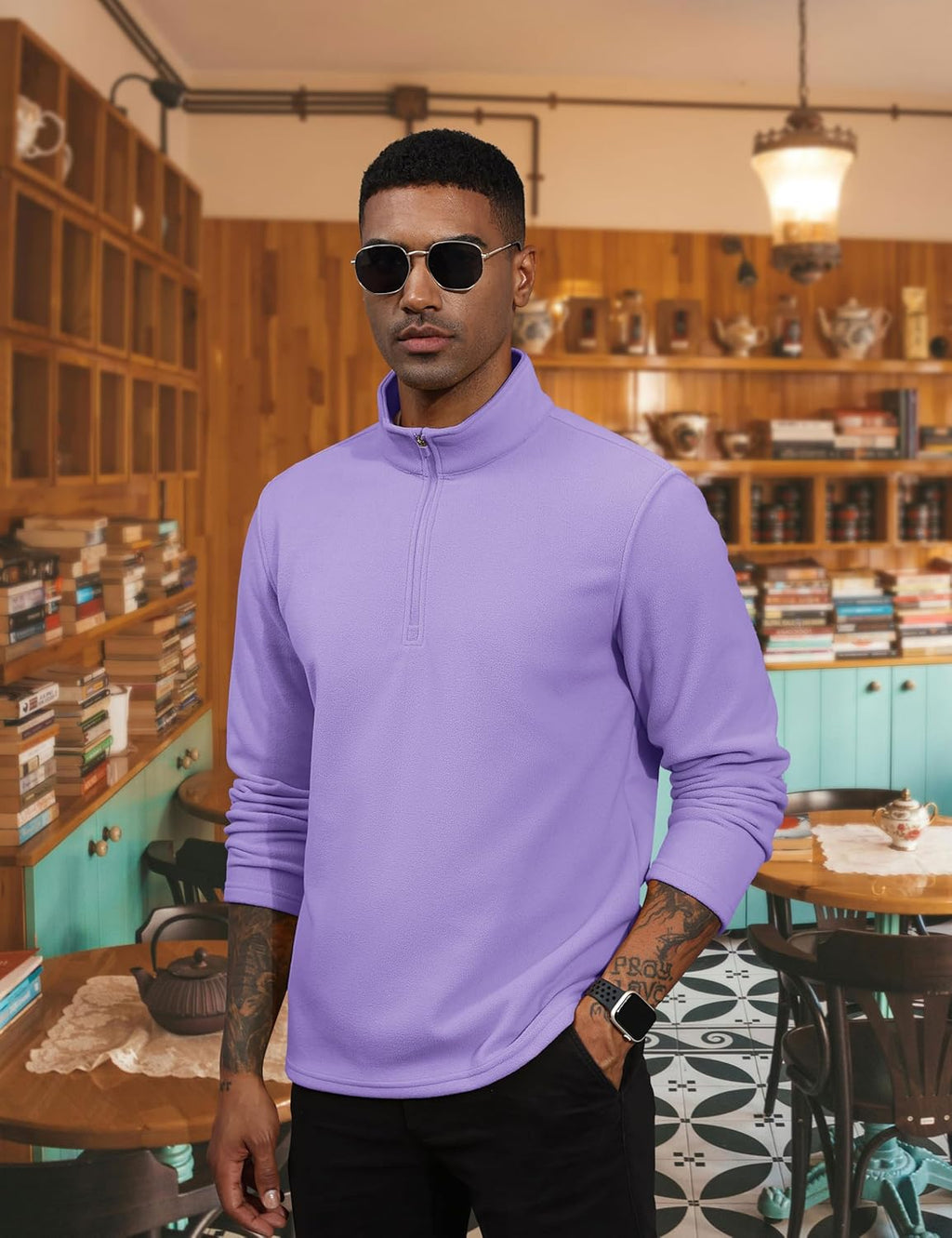 Men's Pullover Workout Fleece 1/4 Zip Uncw Vintage Sweatshirts
