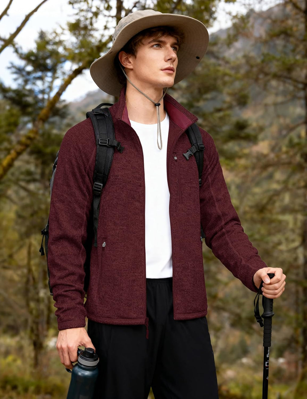 Mens Fleece Jacket Full Zip Casual Outdoor Wear