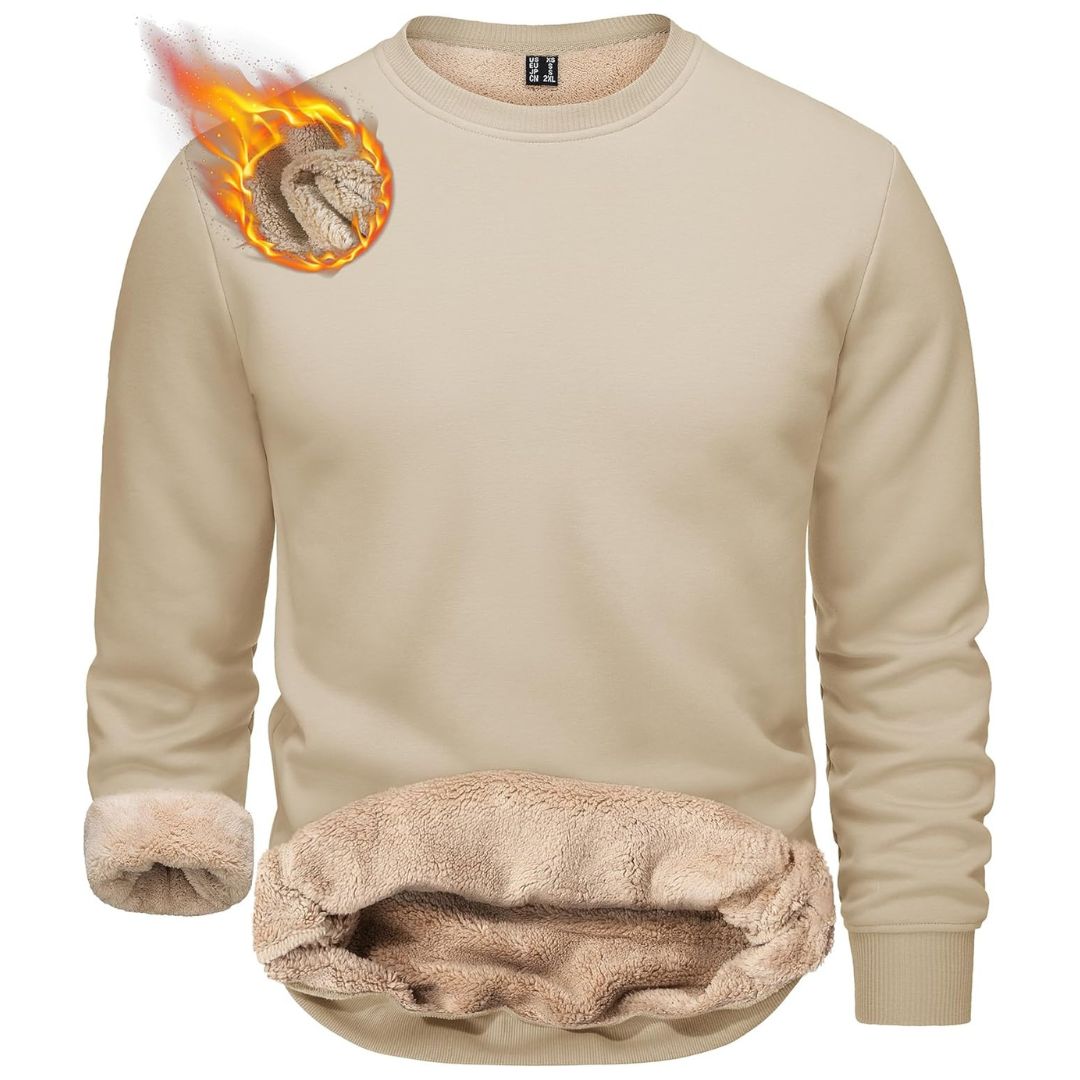 Men's Sherpa Lined Sweatshirt Warm Heavyweight Fleece Pullover