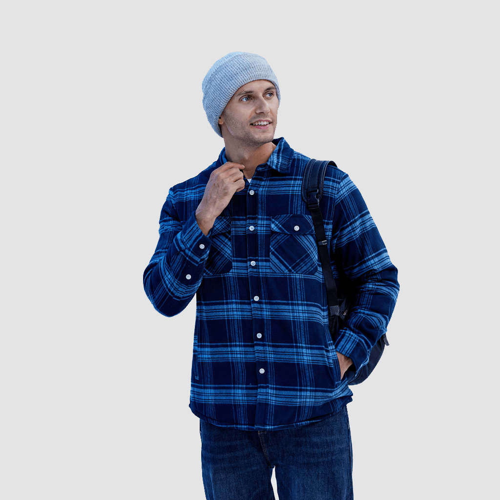 Men's Heavyweight Casual Fleece Lined Flannel Work Jacket