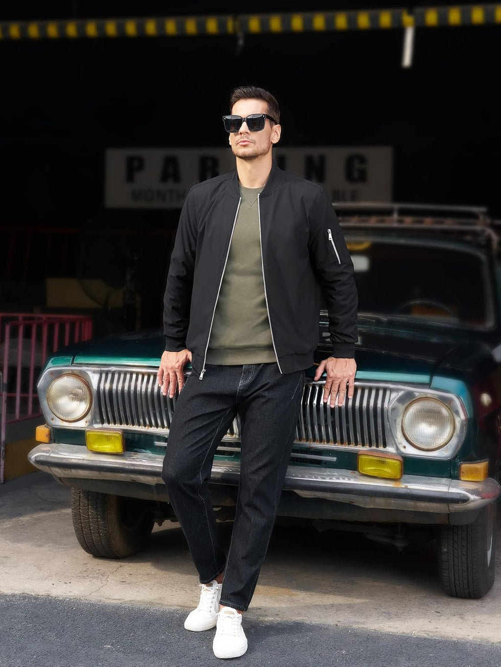 Men's Lightweight Fall Jacket | Bomber Plaid Lined Coat