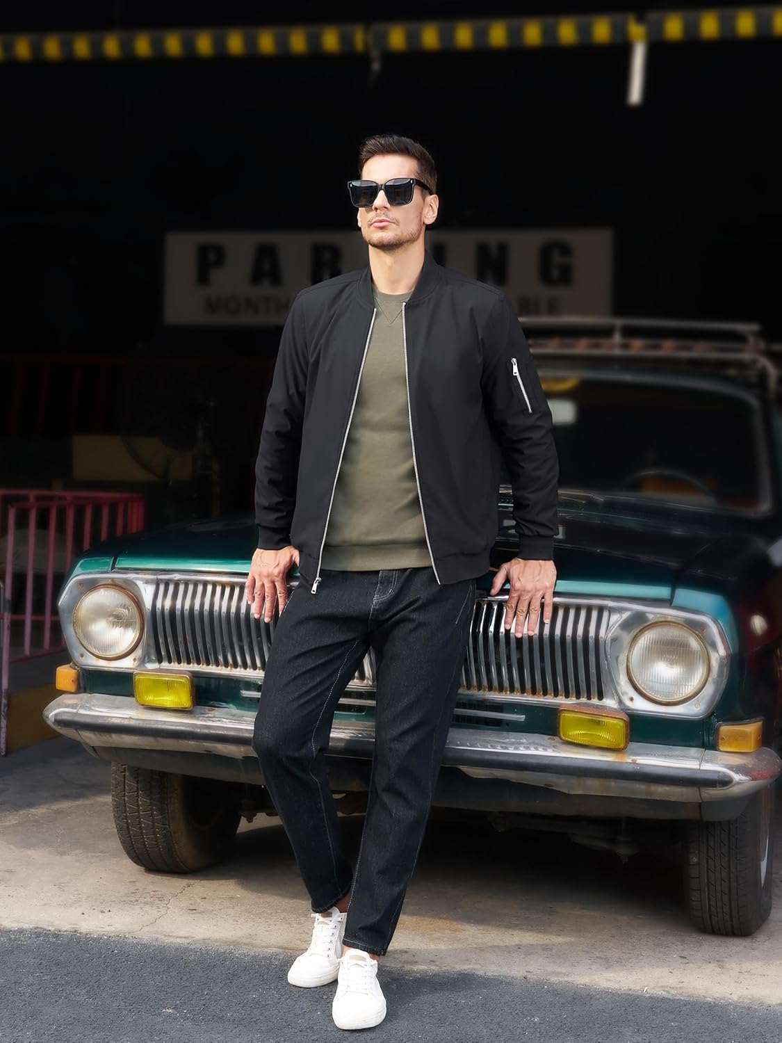 Men's Lightweight Fall Jacket | Bomber Plaid Lined Coat