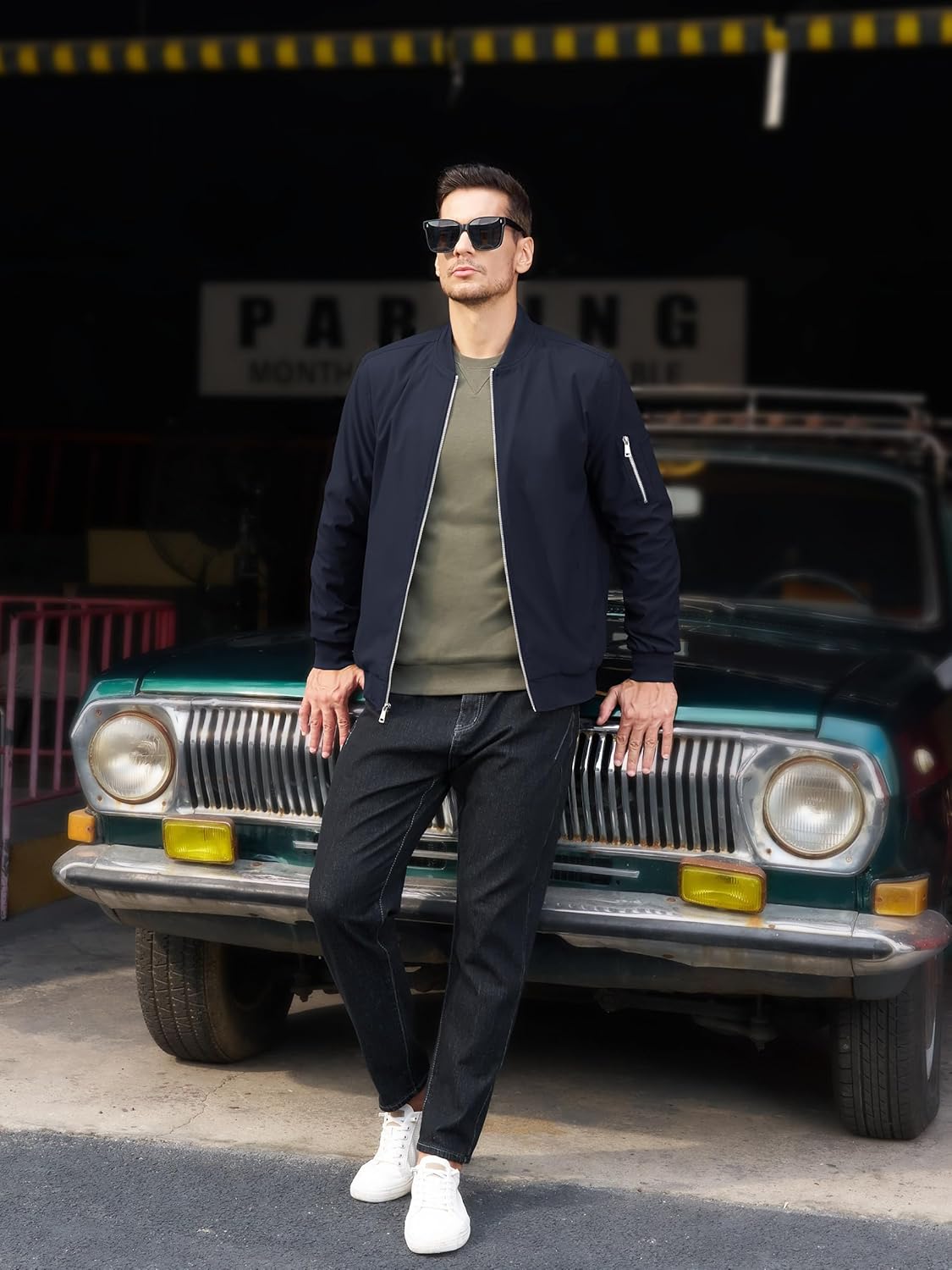 Men's Lightweight Fall Jacket | Bomber Plaid Lined Coat
