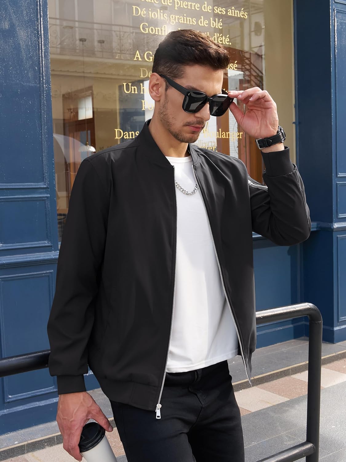 Men's Lightweight Fall Jacket | Bomber Plaid Lined Coat
