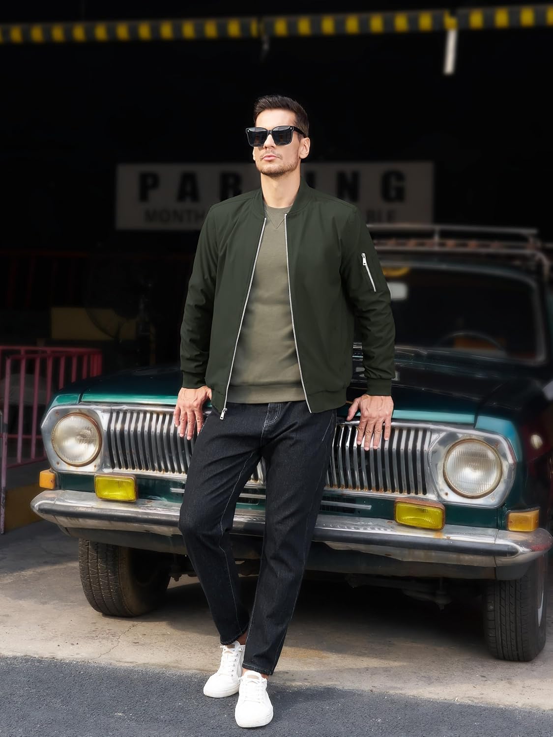 Men's Lightweight Fall Jacket | Bomber Plaid Lined Coat