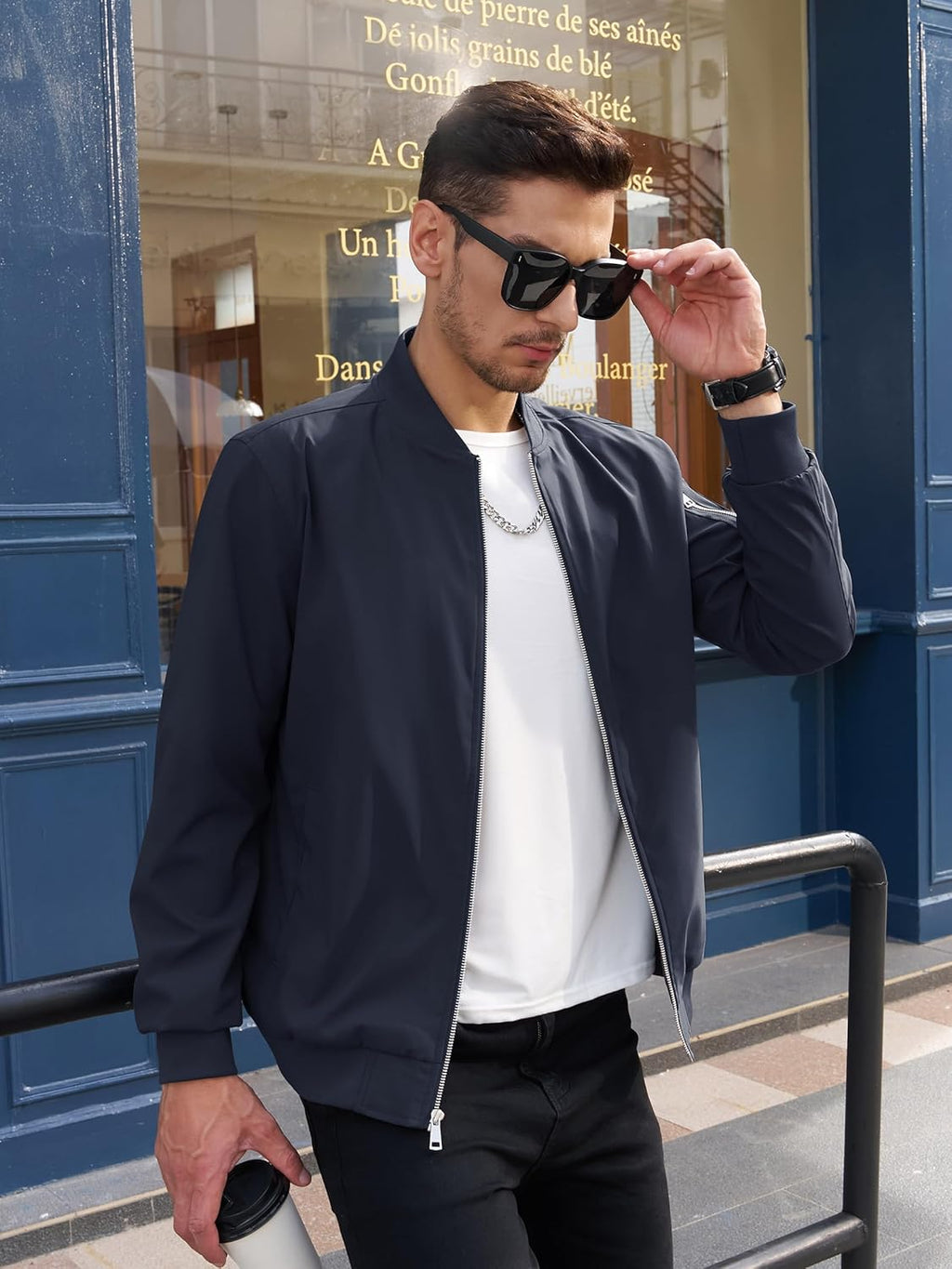 Men's Lightweight Fall Jacket | Bomber Plaid Lined Coat