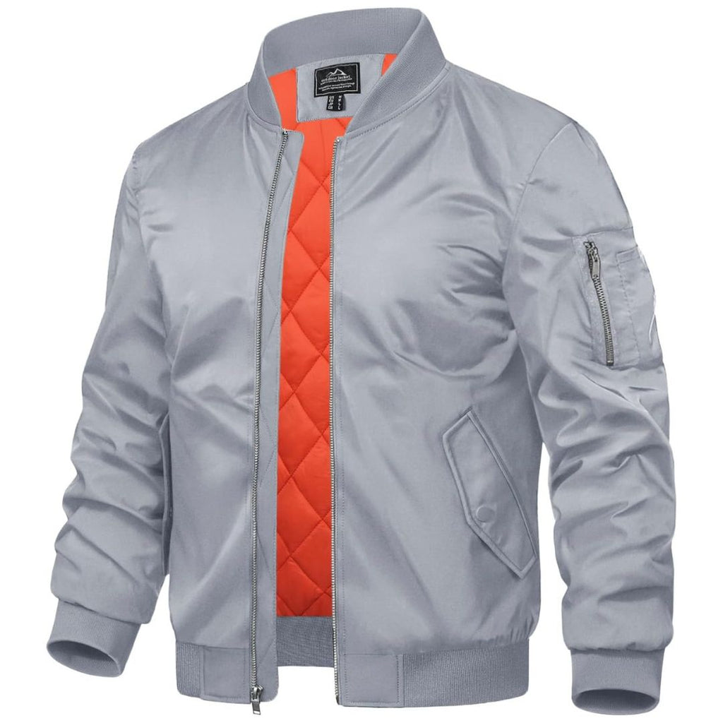 Mens Bomber Jacket Windbreaker Thermal Warm Winter Padded Coats