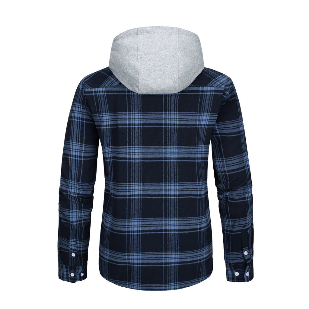 Men's Buffalo Plaid Hooded Casual Shirt Jacket