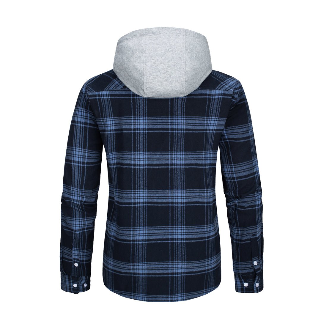 Men's Buffalo Plaid Hooded Casual Shirt Jacket