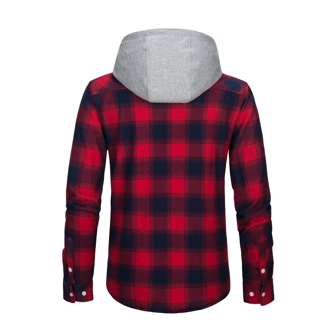 Men's Buffalo Plaid Hooded Casual Shirt Jacket