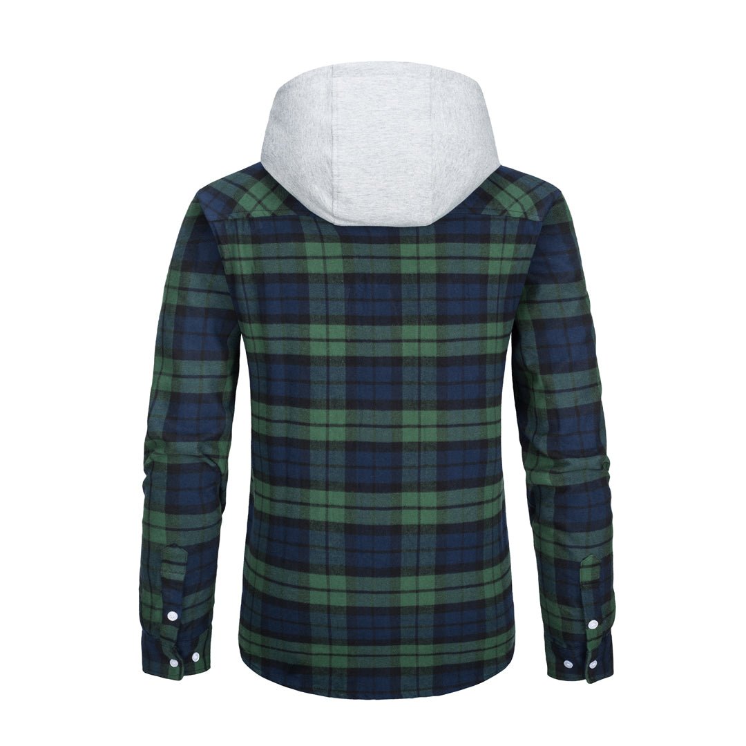 Men's Buffalo Plaid Hooded Casual Shirt Jacket