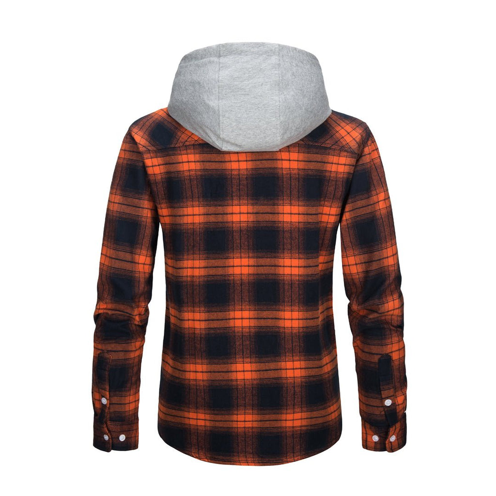 Men's Buffalo Plaid Hooded Casual Shirt Jacket