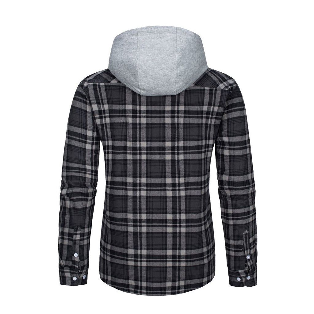 Men's Buffalo Plaid Hooded Casual Shirt Jacket