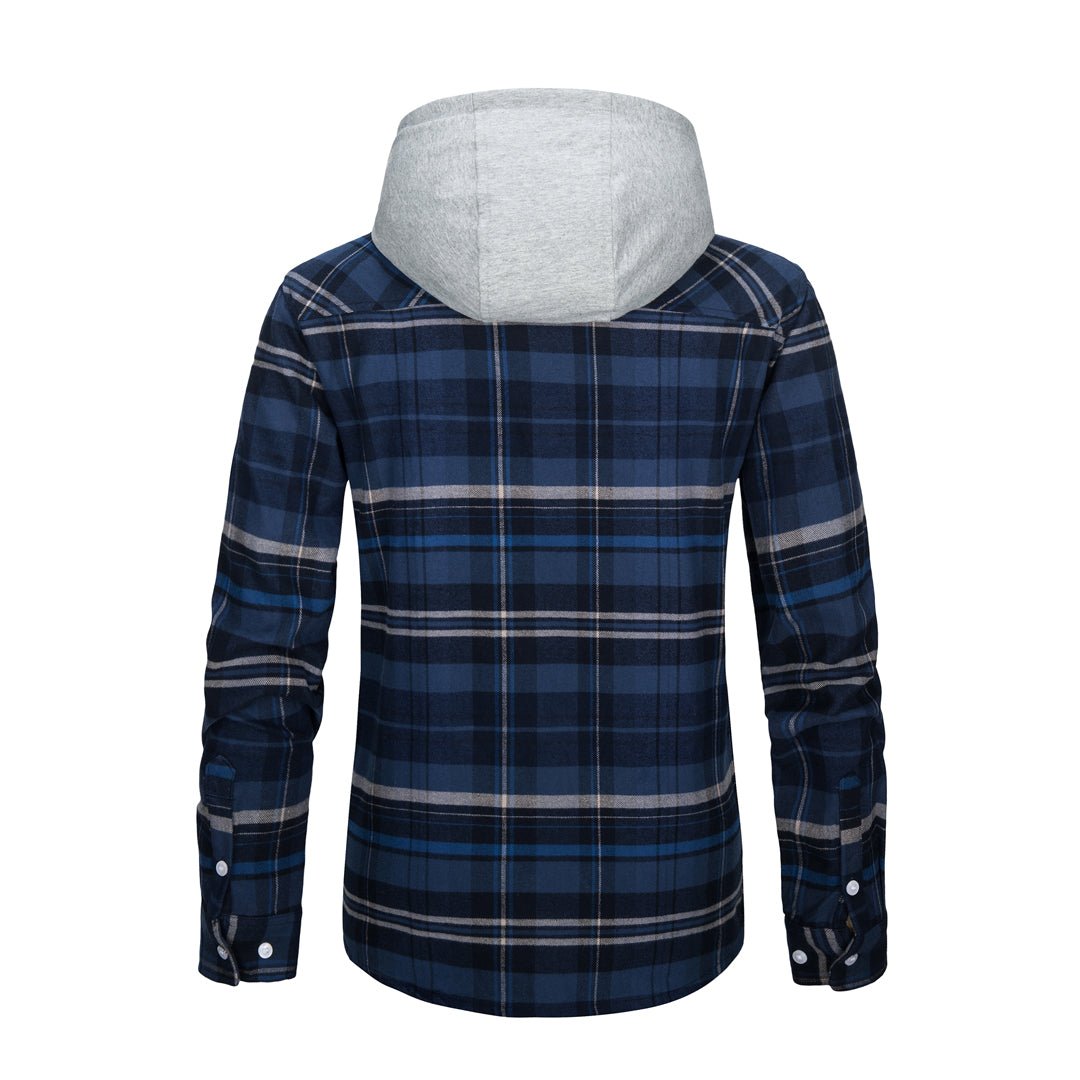 Men's Buffalo Plaid Hooded Casual Shirt Jacket