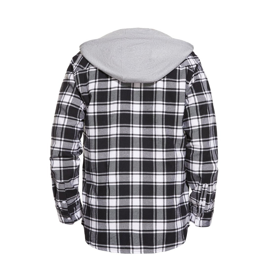 Men's Buffalo Plaid Hooded Casual Shirt Jacket