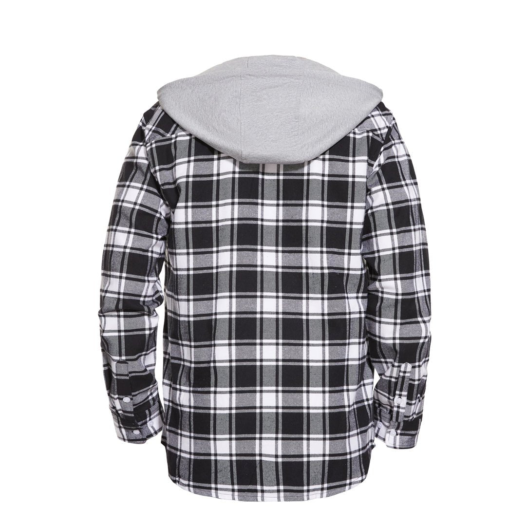 Men's Buffalo Plaid Hooded Casual Shirt Jacket