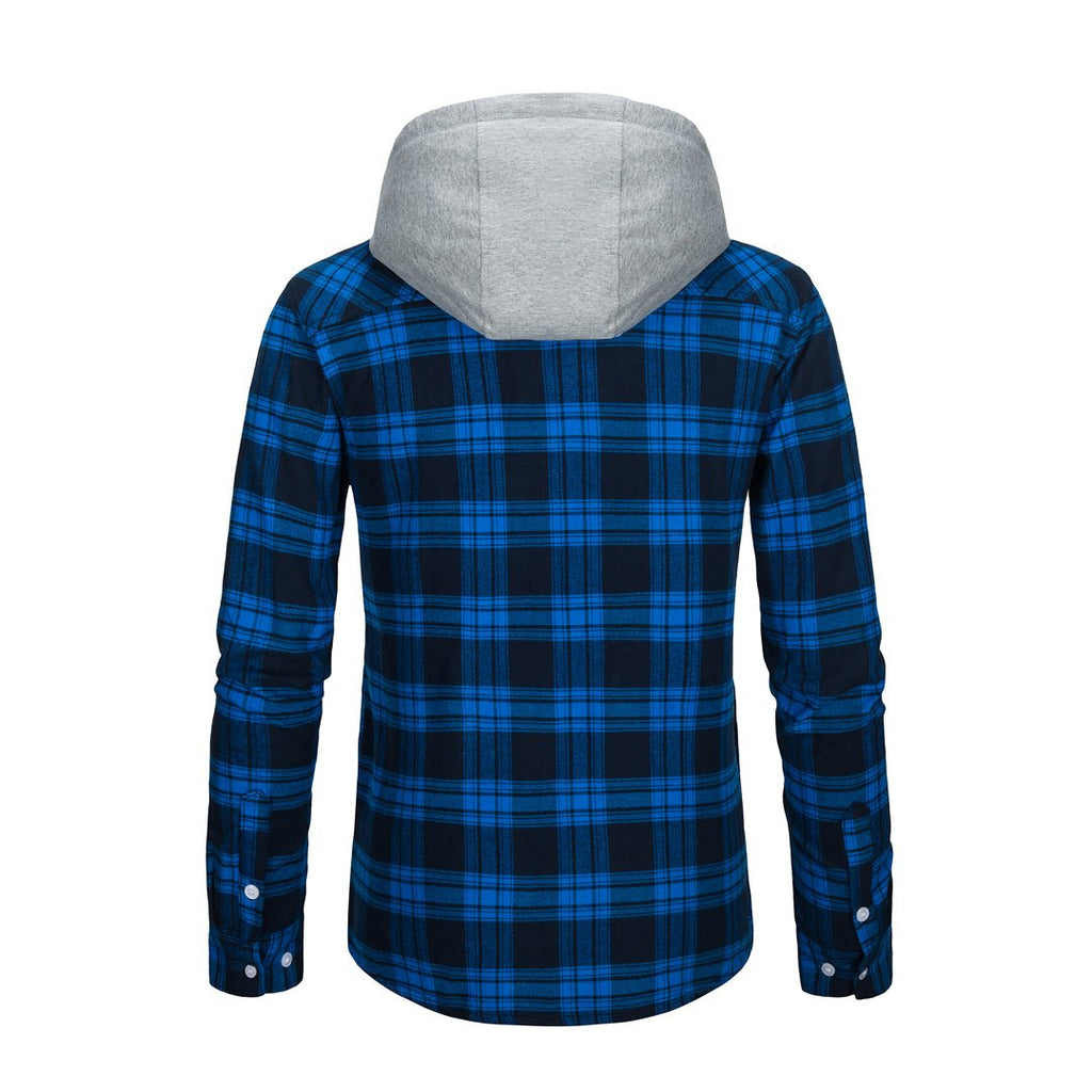 Men's Buffalo Plaid Hooded Casual Shirt Jacket