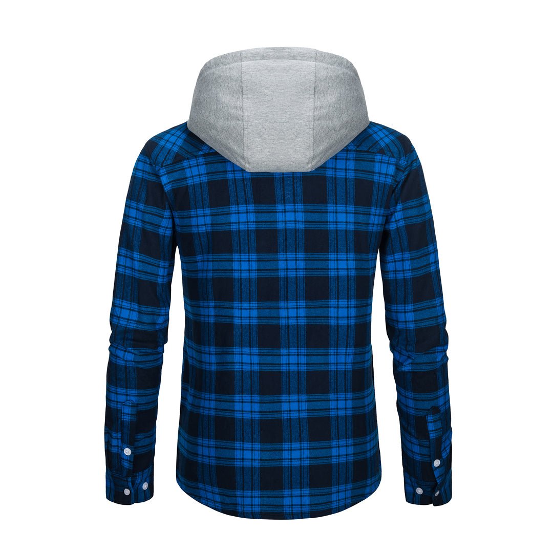 Men's Buffalo Plaid Hooded Casual Shirt Jacket
