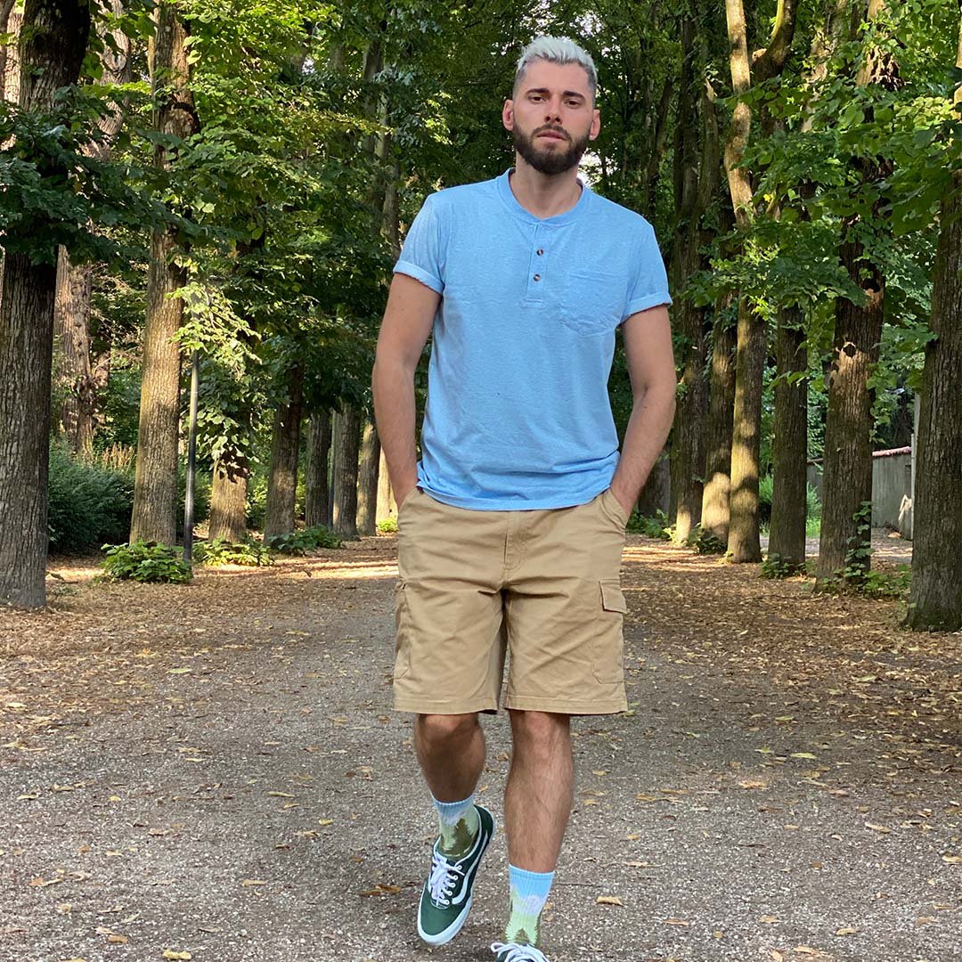 Mens Casual Cotton Cargo Shorts