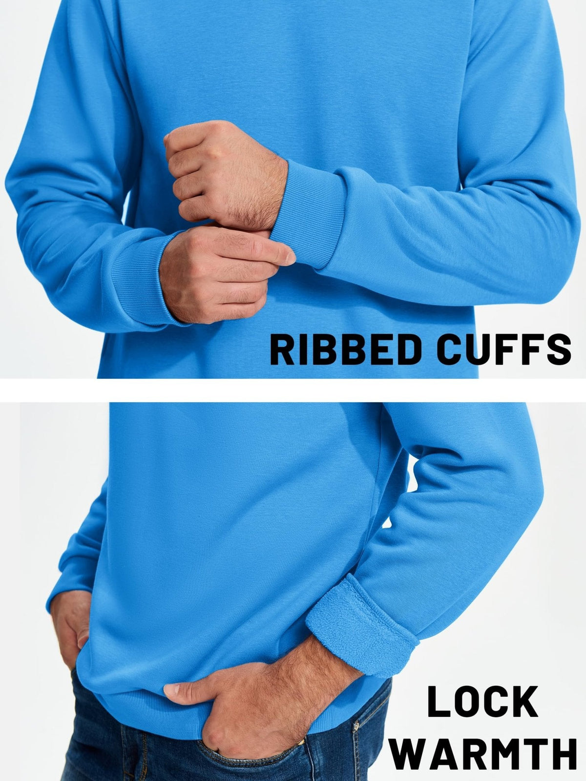 Men's Casual Fleece Lined Pullover Sweatshirts