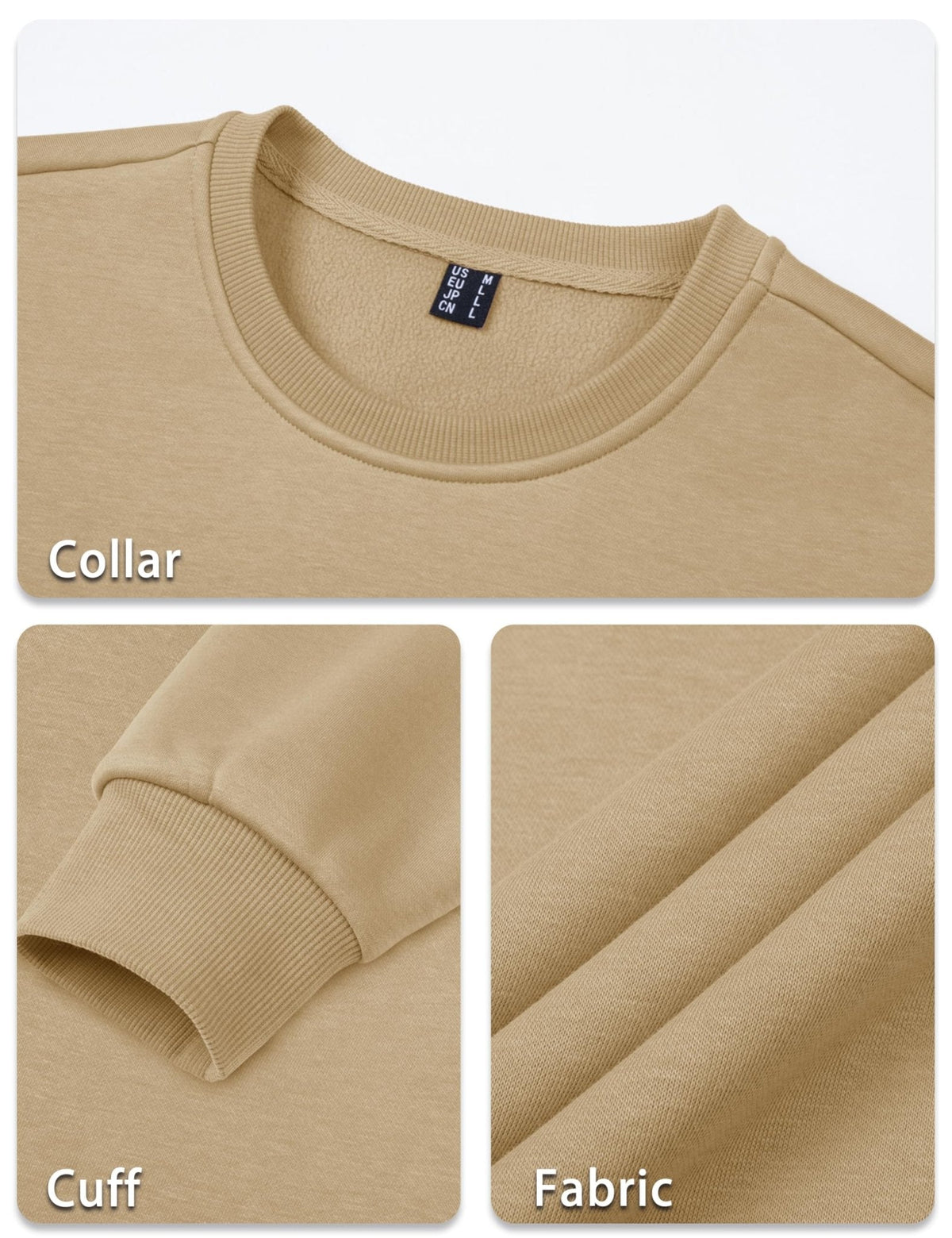 Men's Casual Fleece Lined Pullover Sweatshirts