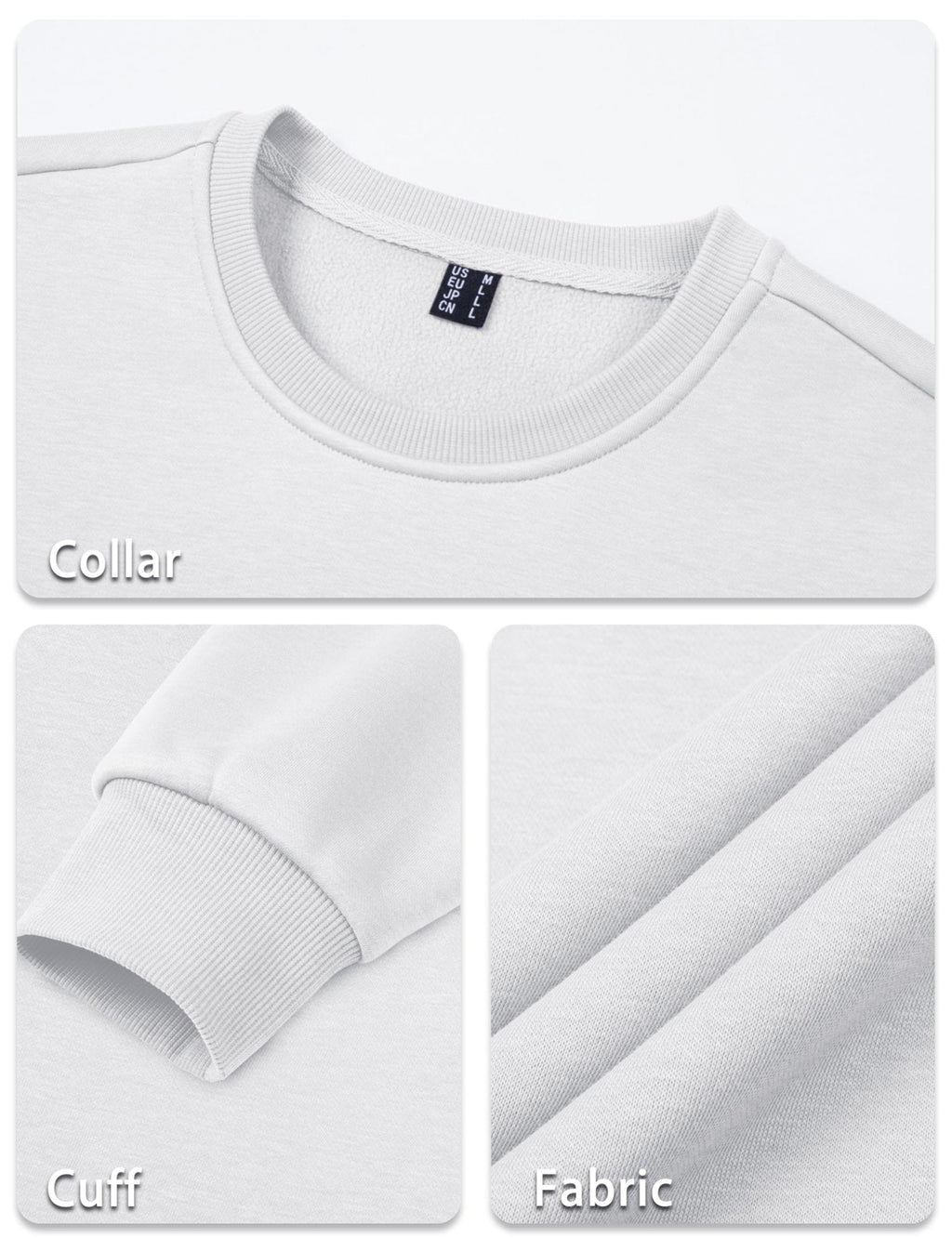 Men's Casual Fleece Lined Pullover Sweatshirts