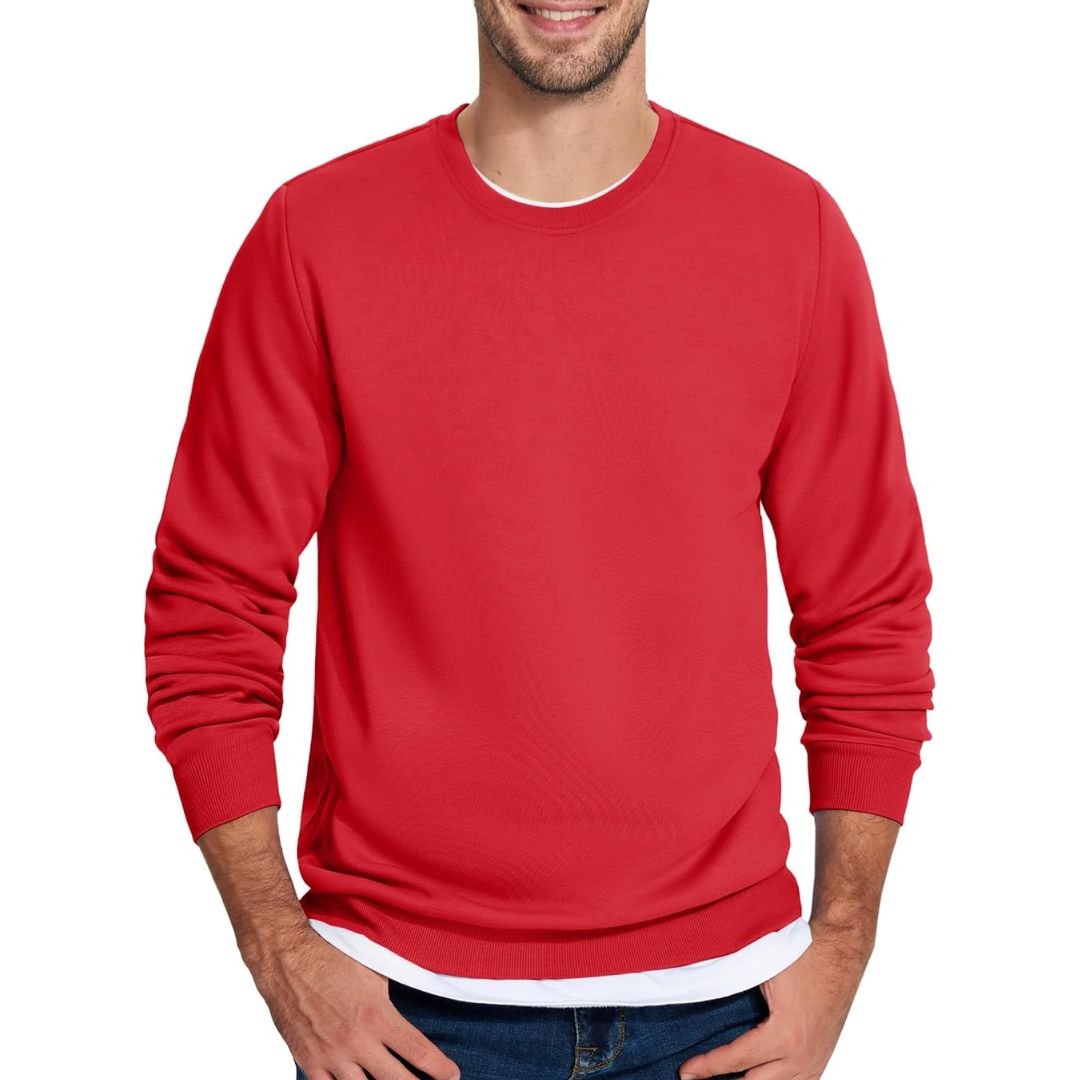 Men's Casual Fleece Lined Pullover Sweatshirts