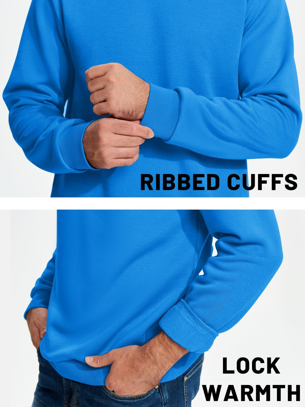 Men's Casual Fleece Lined Pullover Sweatshirts