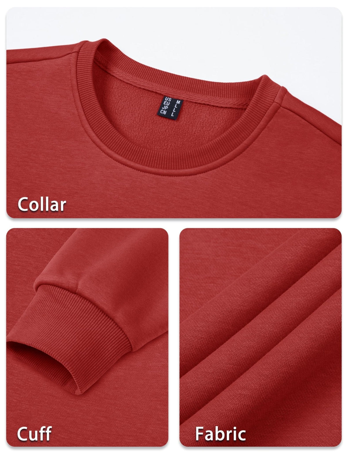 Men's Casual Fleece Lined Pullover Sweatshirts