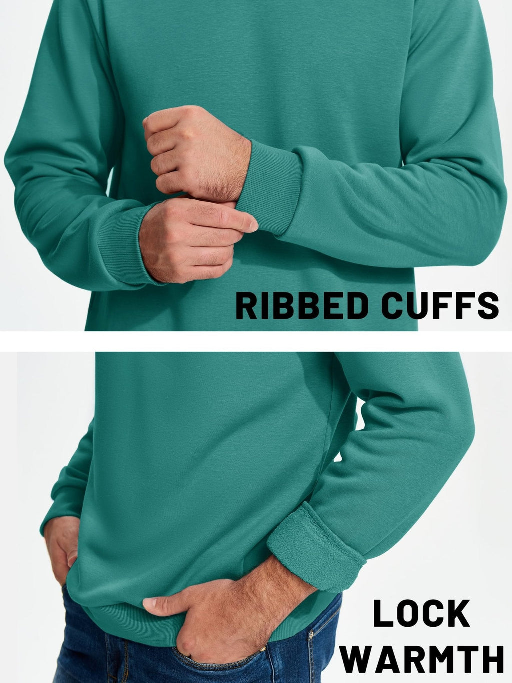 Men's Casual Fleece Lined Pullover Sweatshirts
