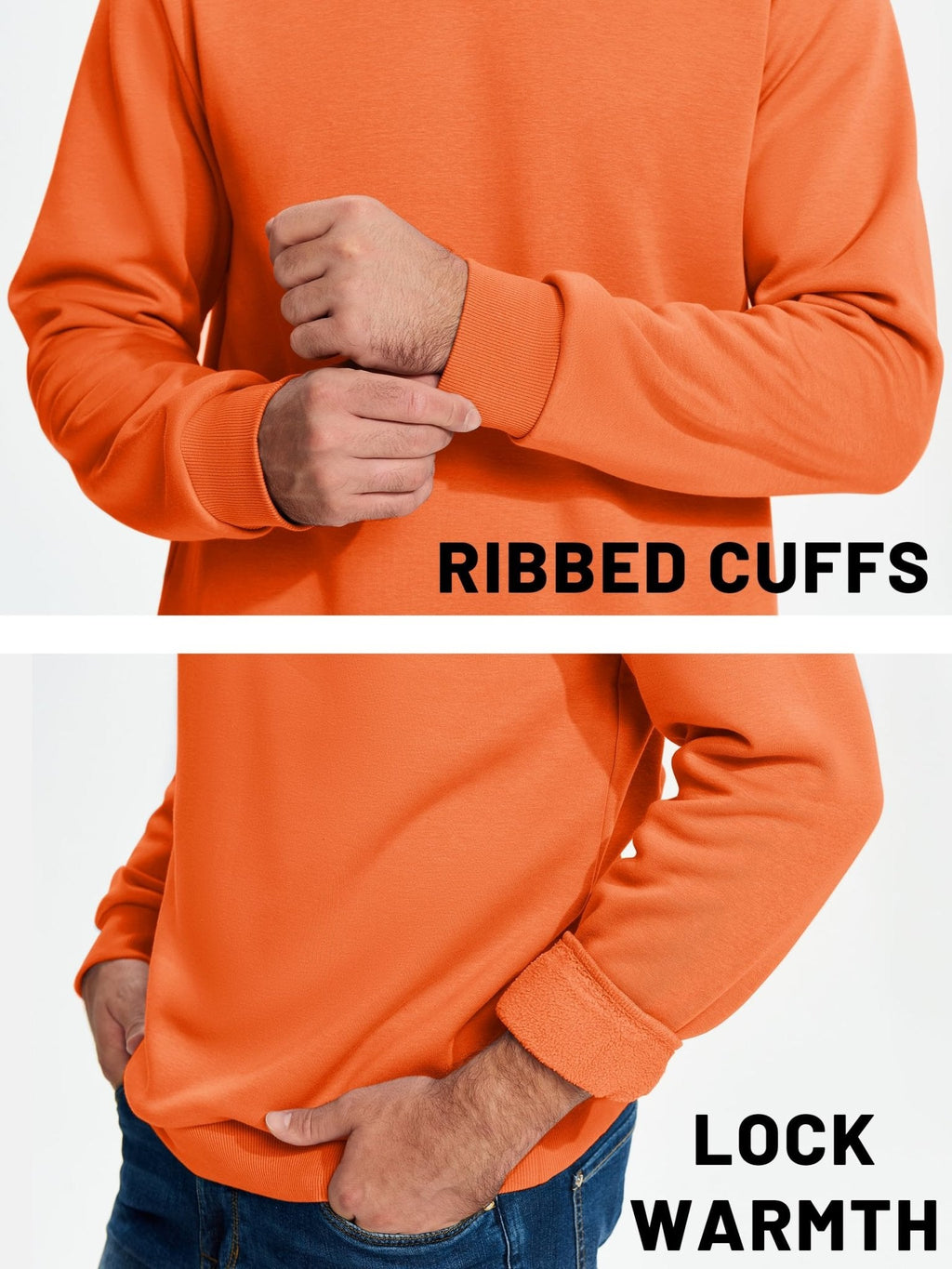 Men's Casual Fleece Lined Pullover Sweatshirts