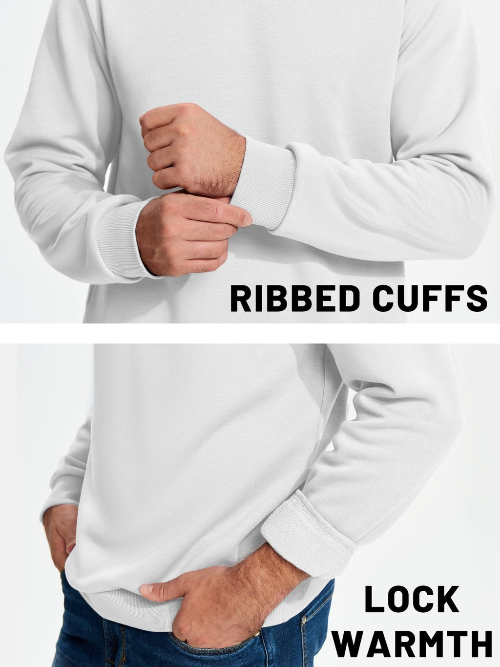 Men's Casual Fleece Lined Pullover Sweatshirts