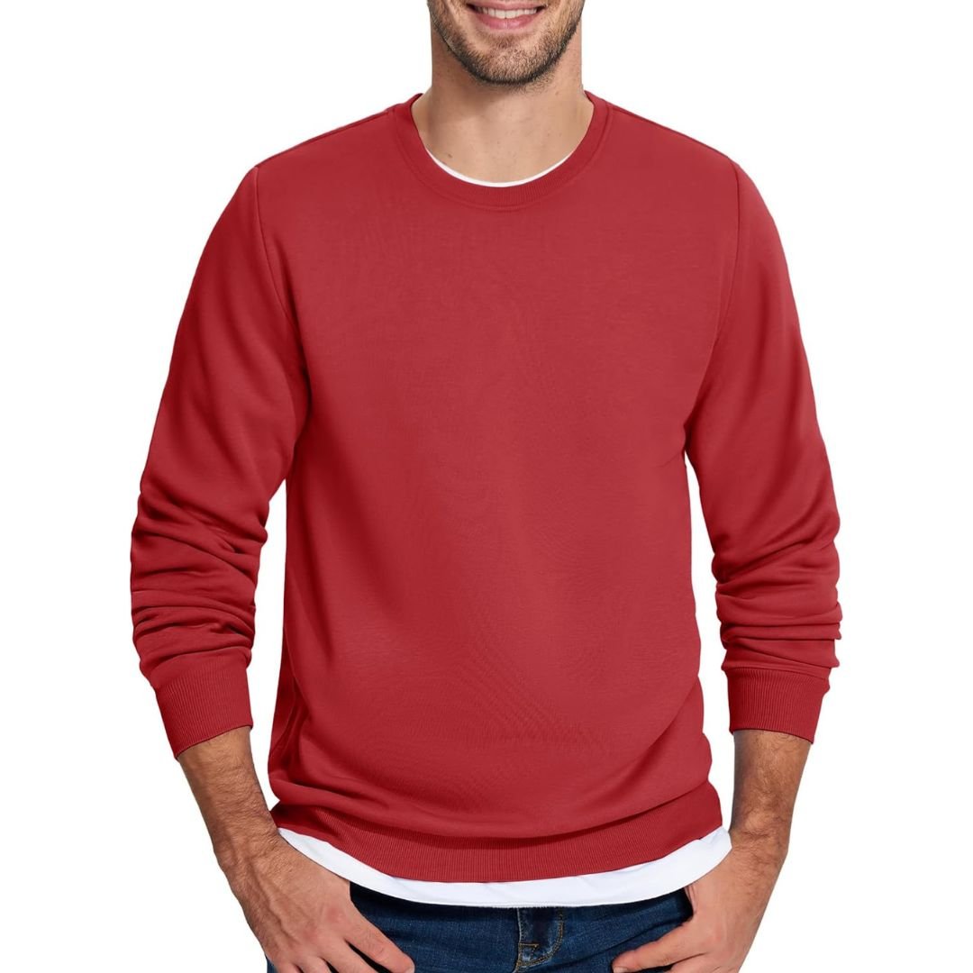 Men's Casual Fleece Lined Pullover Sweatshirts