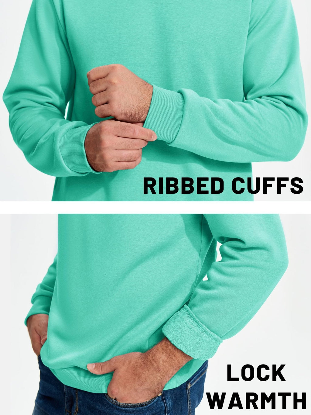 Men's Casual Fleece Lined Pullover Sweatshirts