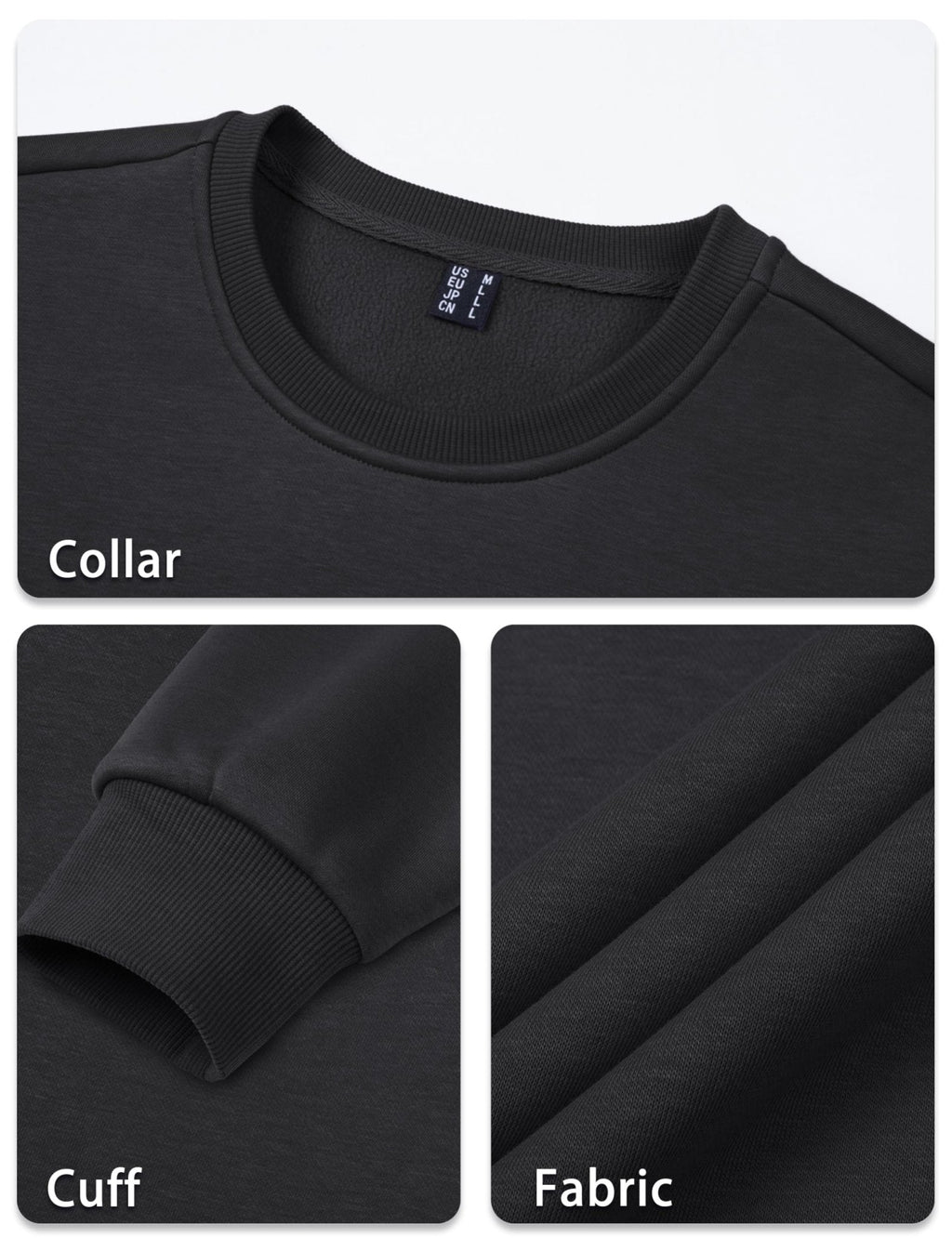 Men's Casual Fleece Lined Pullover Sweatshirts