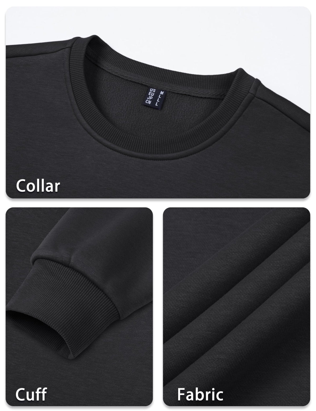 Men's Casual Fleece Lined Pullover Sweatshirts