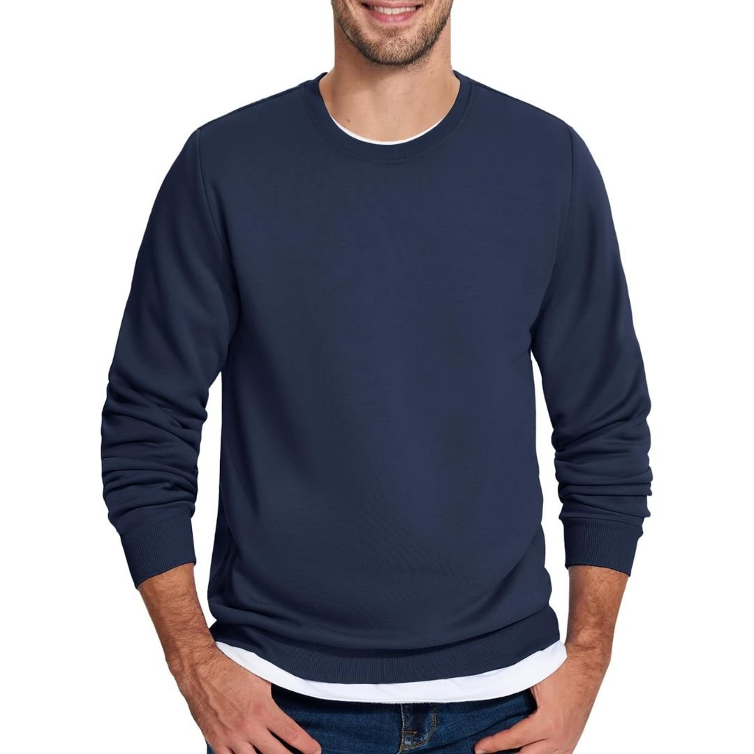 Men's Casual Fleece Lined Pullover Sweatshirts