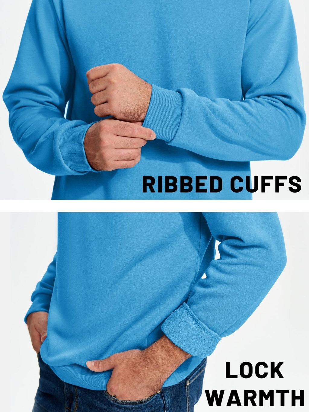 Men's Casual Fleece Lined Pullover Sweatshirts