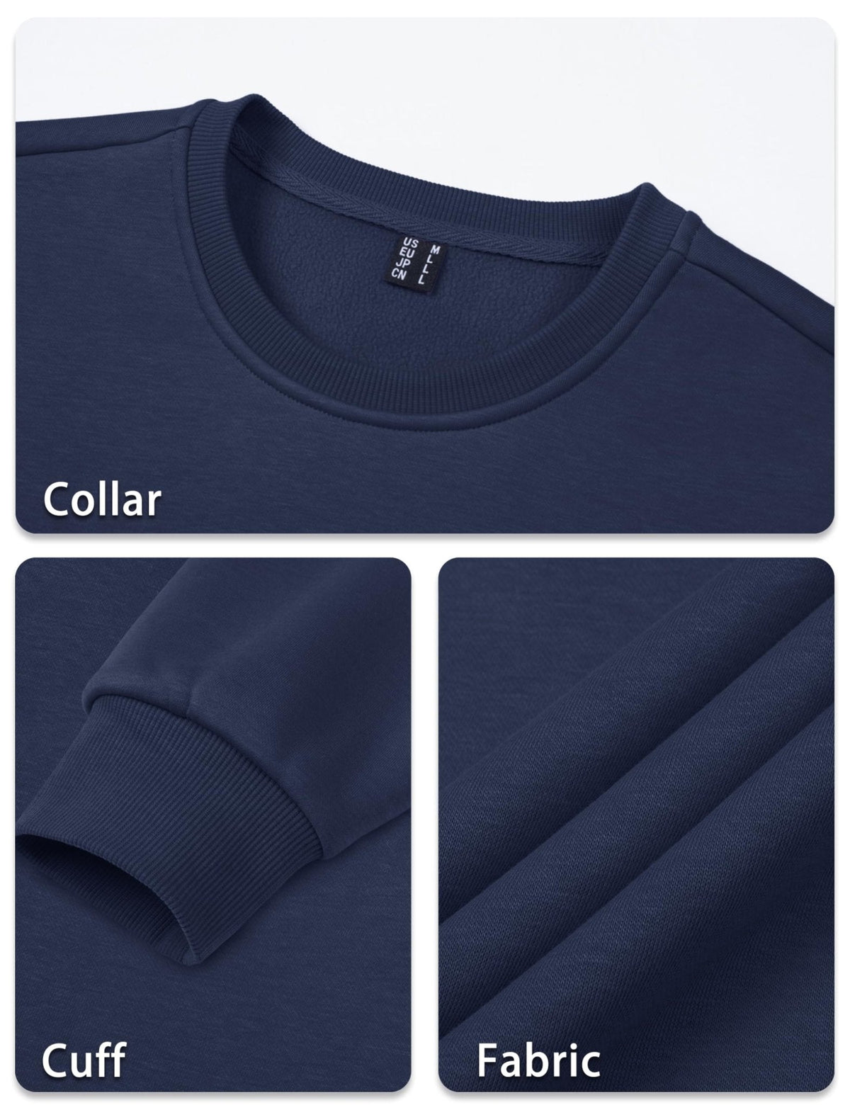 Men's Casual Fleece Lined Pullover Sweatshirts