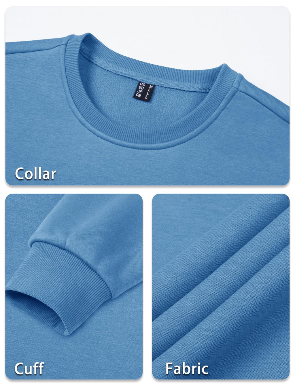 Men's Casual Fleece Lined Pullover Sweatshirts