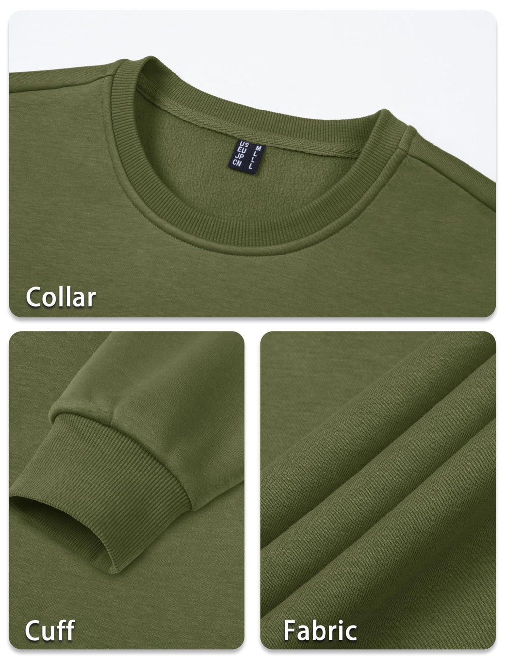 Men's Casual Fleece Lined Pullover Sweatshirts