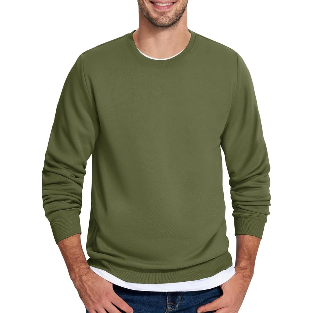 Men's Casual Fleece Lined Pullover Sweatshirts
