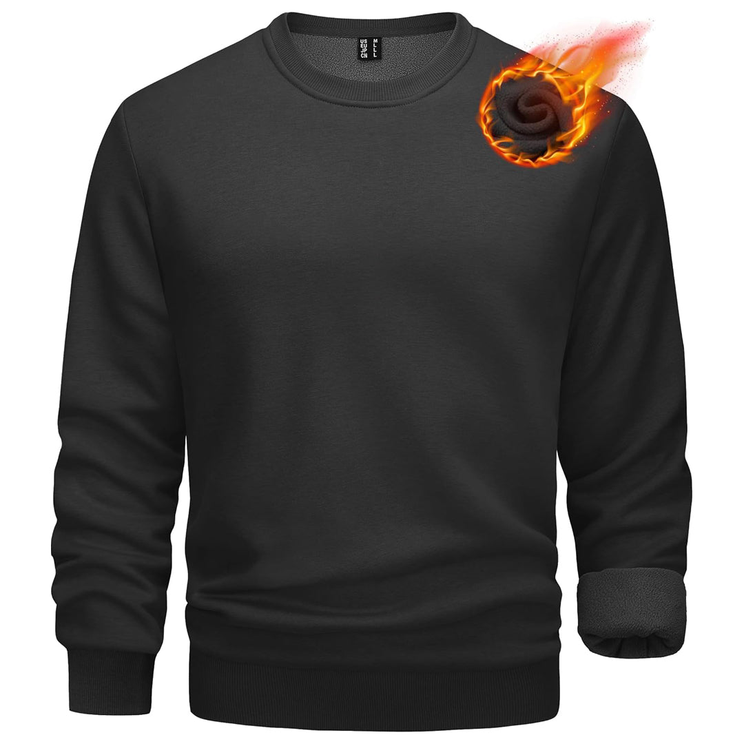 Men's Casual Fleece Lined Pullover Sweatshirts
