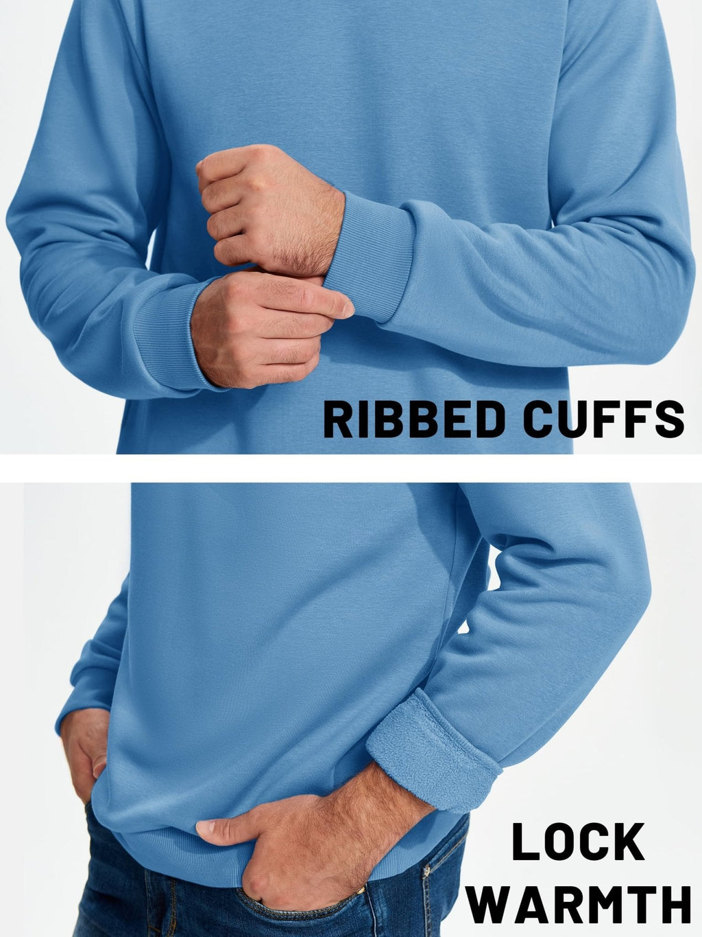 Men's Casual Fleece Lined Pullover Sweatshirts