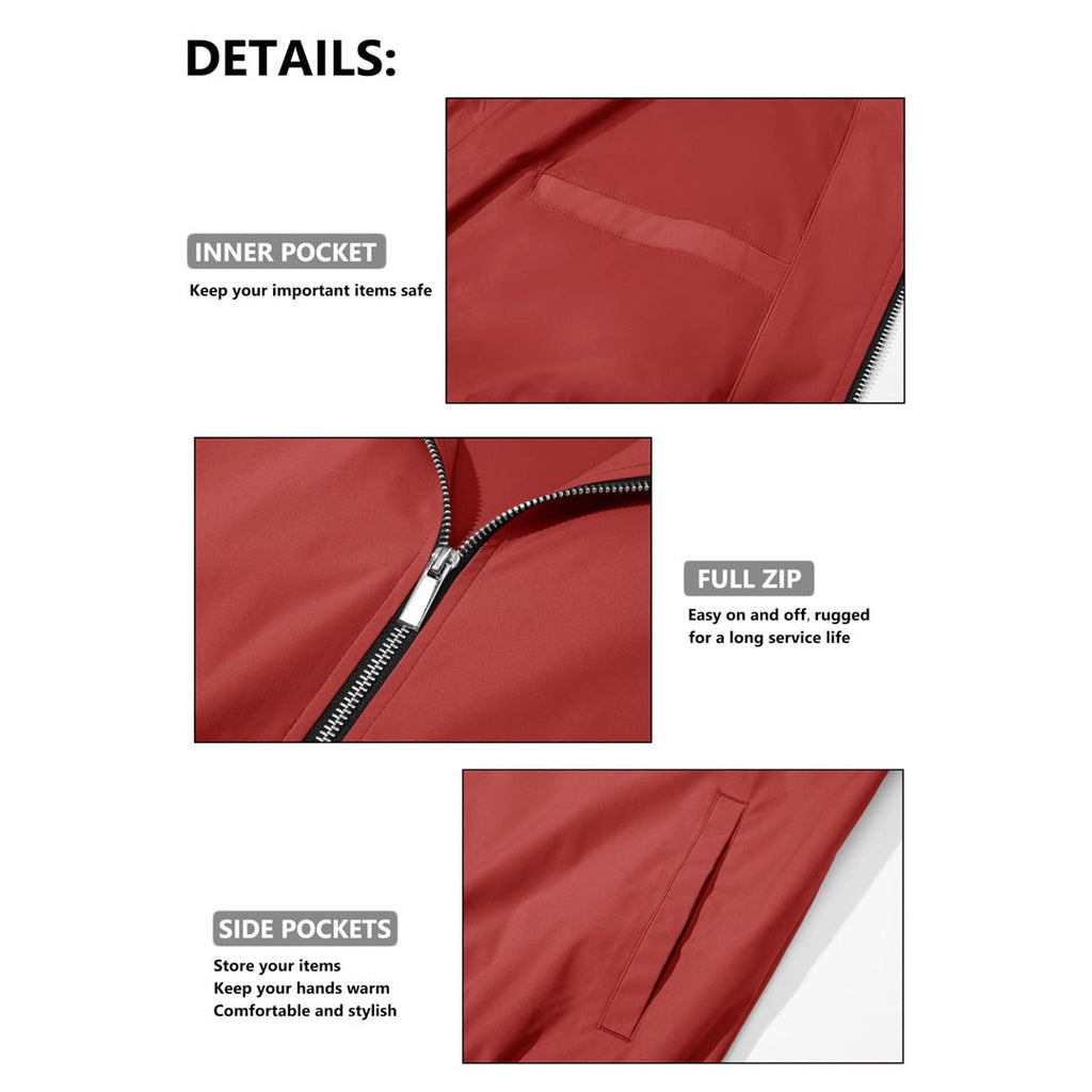Men's Casual Lightweight Bomber Jacket - Slim Fit Coat