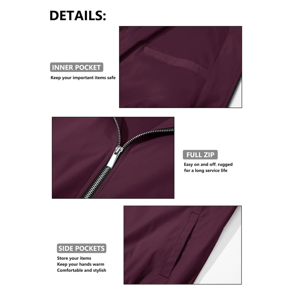 Men's Casual Lightweight Bomber Jacket - Slim Fit Coat